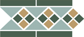TopCer Octagon Border LISBON with 1 strip (Tr.13, Dots 18+03, Strips 18)  28x15