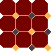 TopCer 4420 OCT21+14-B Brick Red OCTAGON 20/Ochre Yellow 21 + Black 14 Dots  30x30