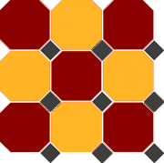 4420/21 OCT14-A Brick Red 20 Ochre Yellow 21 Black 14 Dots 30x30